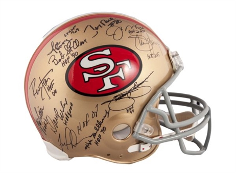 San Francisco 49ers Authentic Helmet Signed By (11) Team Hall of Famers Including Montana, Rice & Young